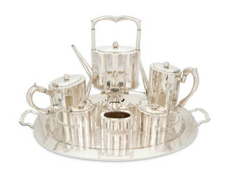 A Mexican sterling silver coffee and tea service