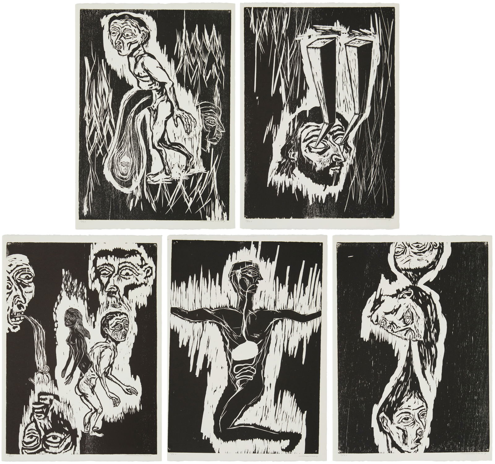 Gustavo Monroy (b. 1959) and Diego Marcial Rios (20th century), Five images from "Corpus," 1992, (1 of 20)