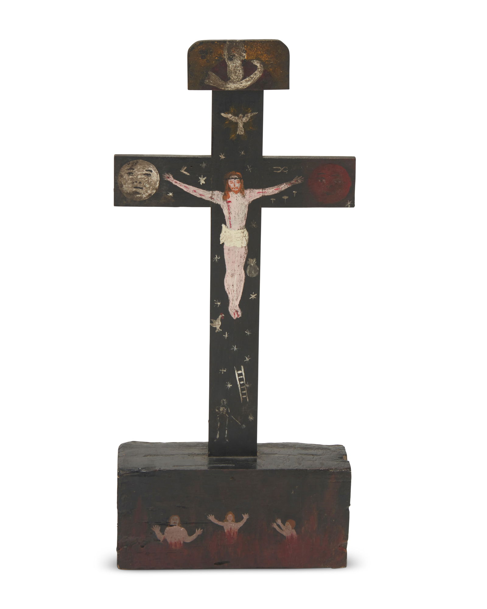 A Mexican folk art "Cruz de las Animas" crucifix (1 of 4)