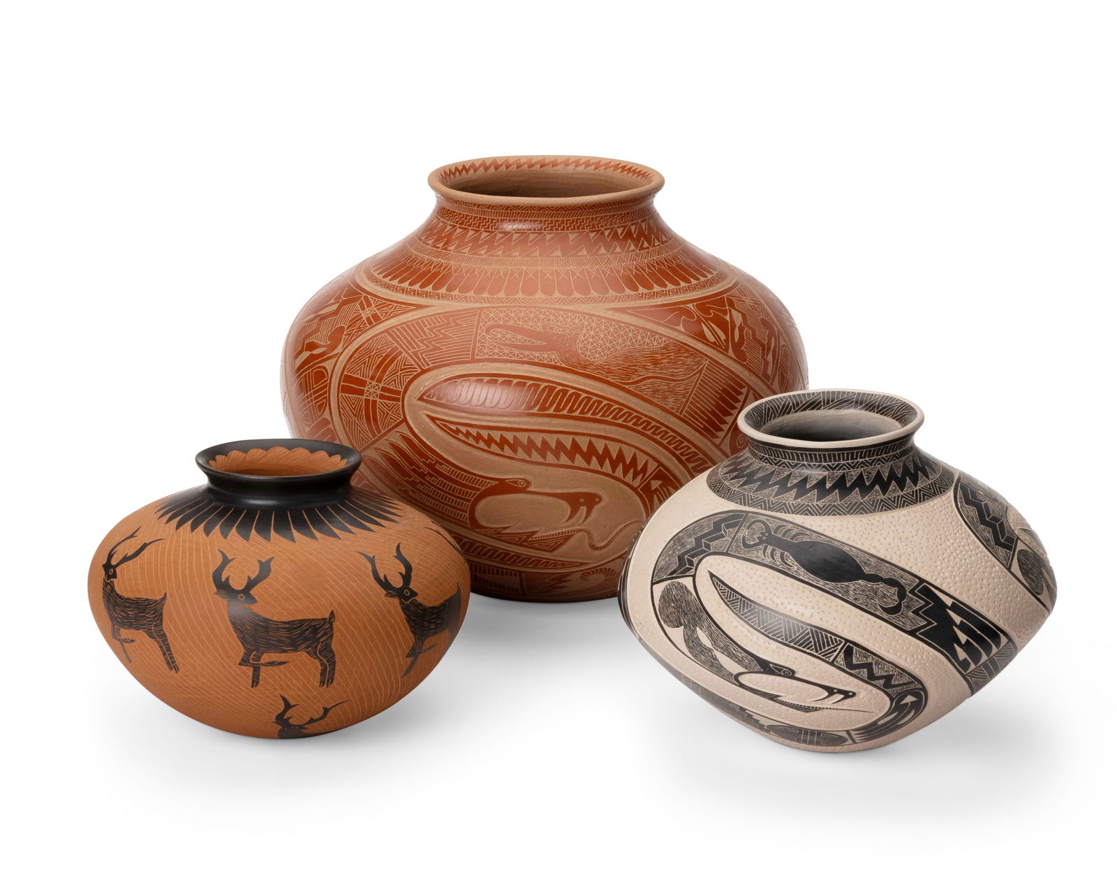 Three Mata Ortiz pottery jars (1 of 8)