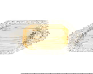 An Art Deco Citrine and Diamond Brooch