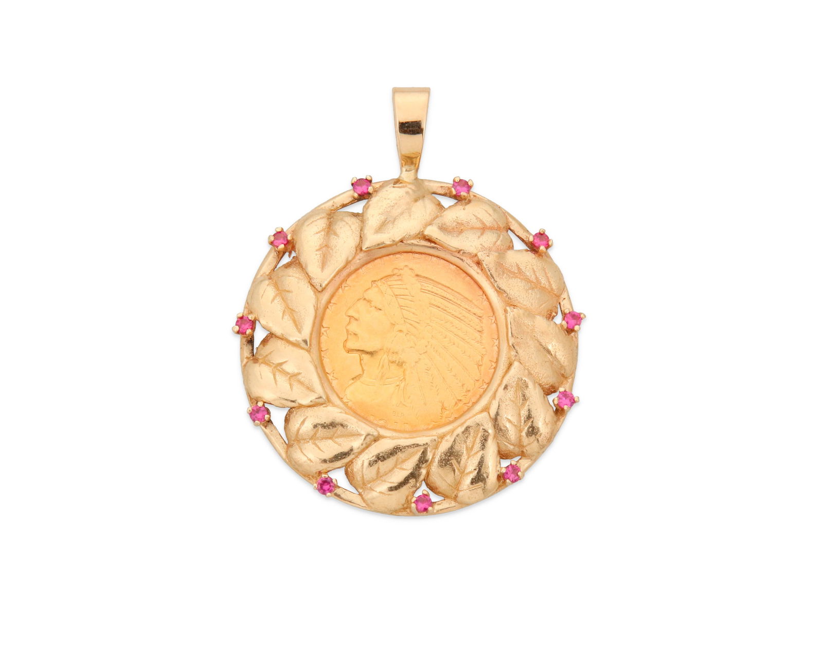 A Gold Coin and Ruby Pendant (1 of 2)
