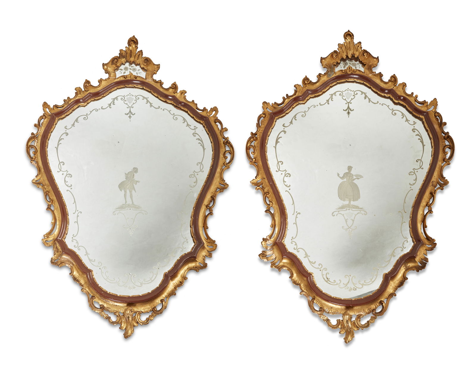 A pair of Venetian Rococo-style wall mirrors (1 of 11)