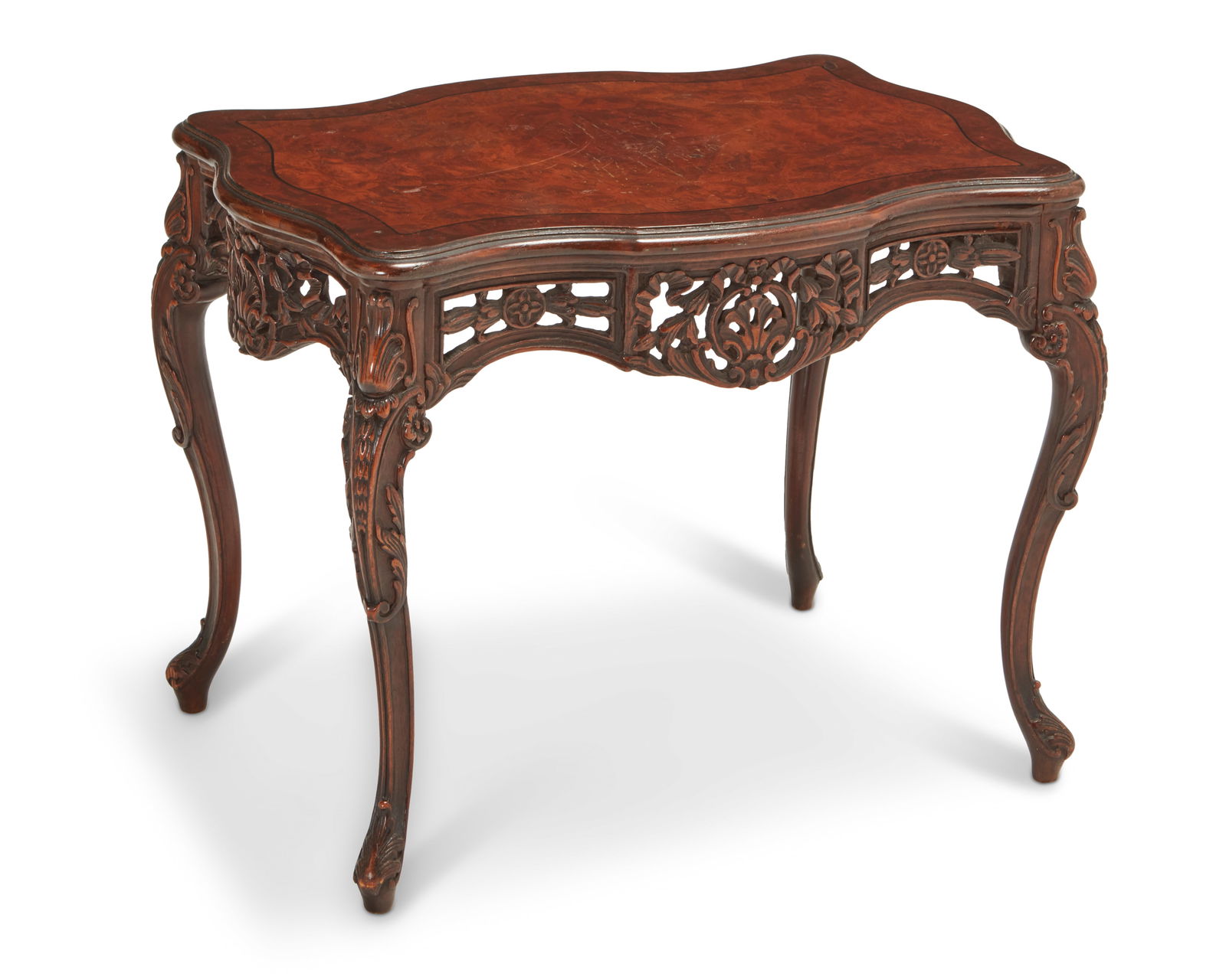 An Italian Rococo-style carved wood table (1 of 4)