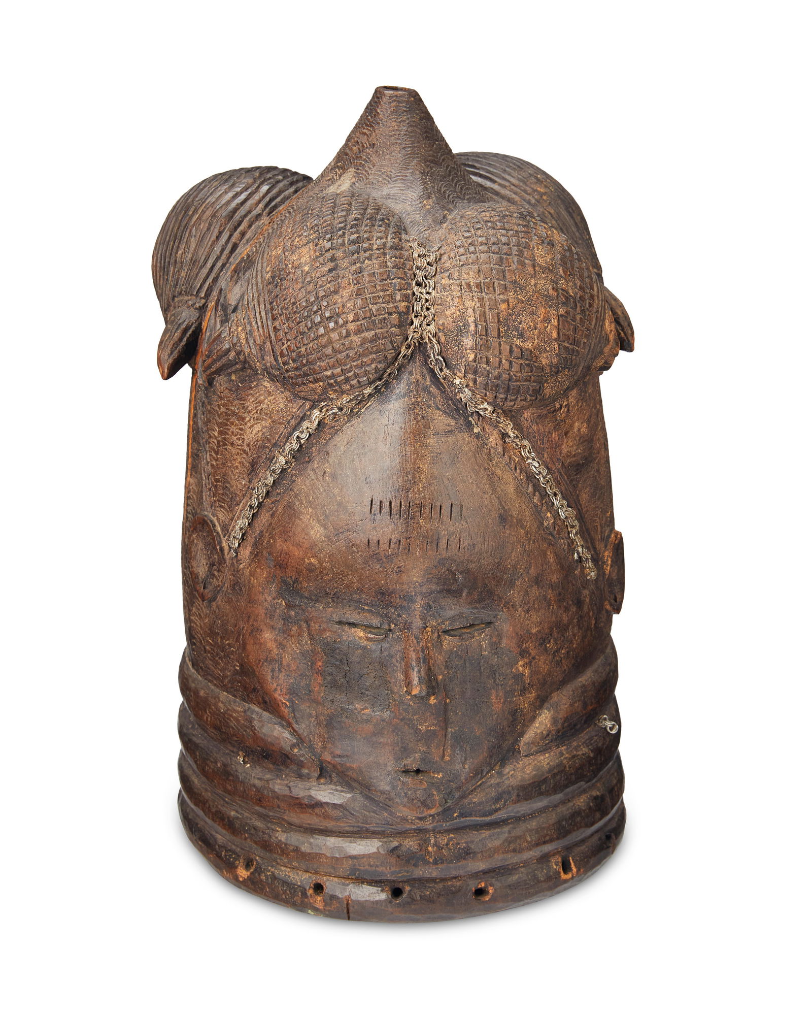 An Mende "ndoli jowei" carved wood helmet mask (1 of 6)