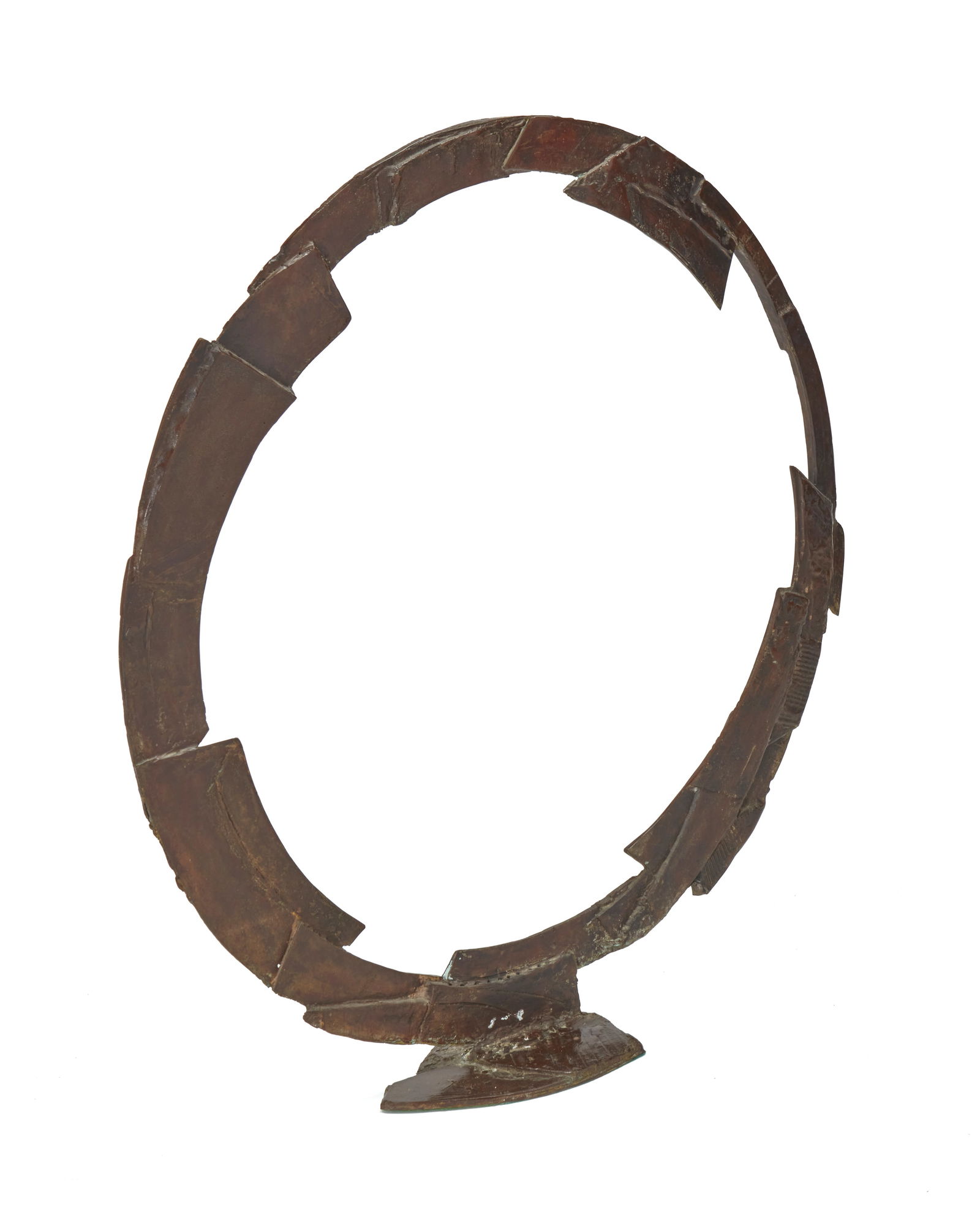 Bruno Romeda (1933-2017), Untitled #13 (Circle Sculpture), 1986: Bruno Romeda(1933-2017)Untitled #13 (Circle Sculpture), 1986BronzeSigned and dated to the base: Romeda / 86; titled by repute46" H x 44" W x 10" D Provenance: Kouros Gallery, New York