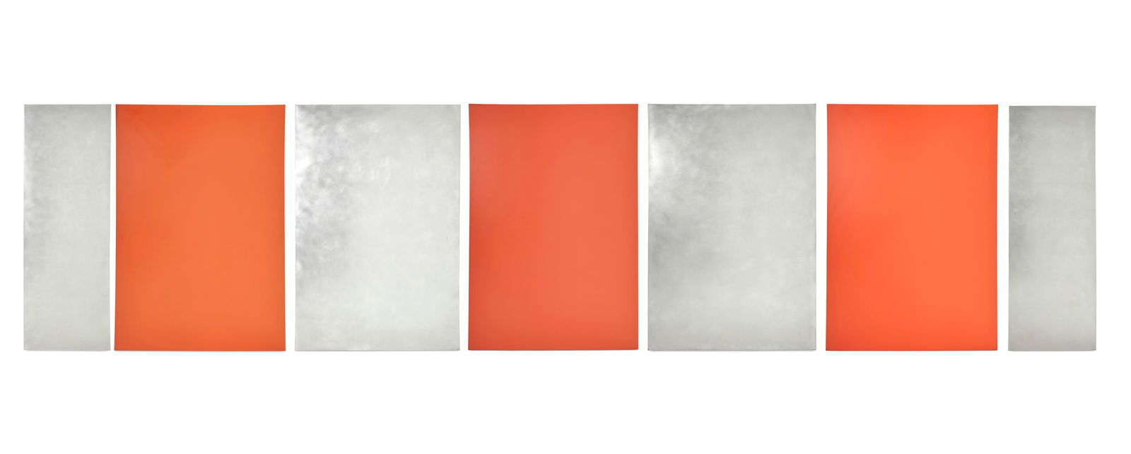 Frederick Spratt, (1927-2008), "Orange Wall," 1978, Acrylic lacquer, tooling, and Coricone on seven (1 of 20)