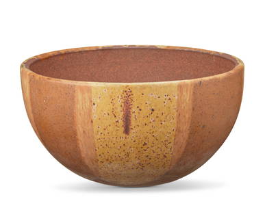 David Cressey (1916-2013), An Architectural Pottery planter, circa 1960s: David Cressey (1916-2013)An Architectural Pottery planter, circa 1960sAppears unsignedThe flame-glazed stoneware vessel with all-over earth toned glazing7.625" H x 15" Dia.