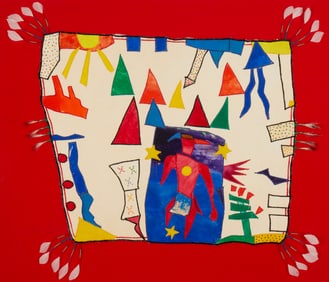 A Plains-style hide collage