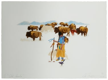 Ed Morgan (1943-2014), "Old Souls," 1998, Embossed engraving with handcoloring on wove paper, Sheet: