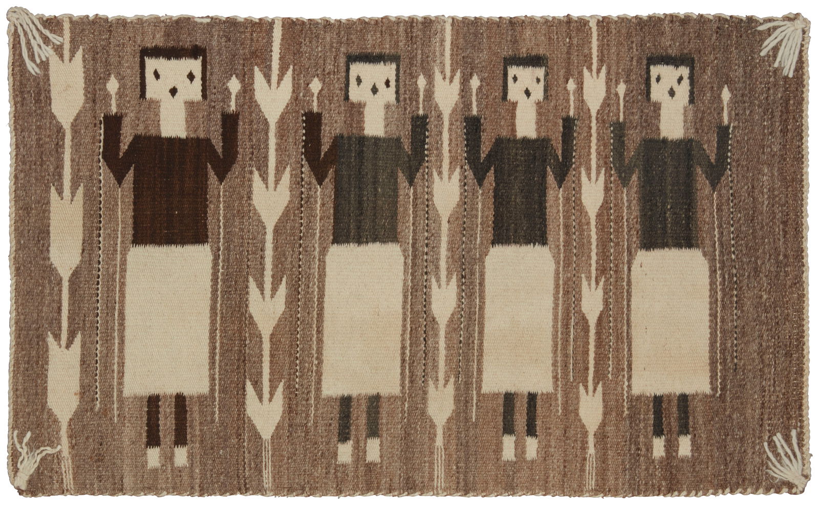 A framed Navajo Yei pictorial textile (1 of 5)