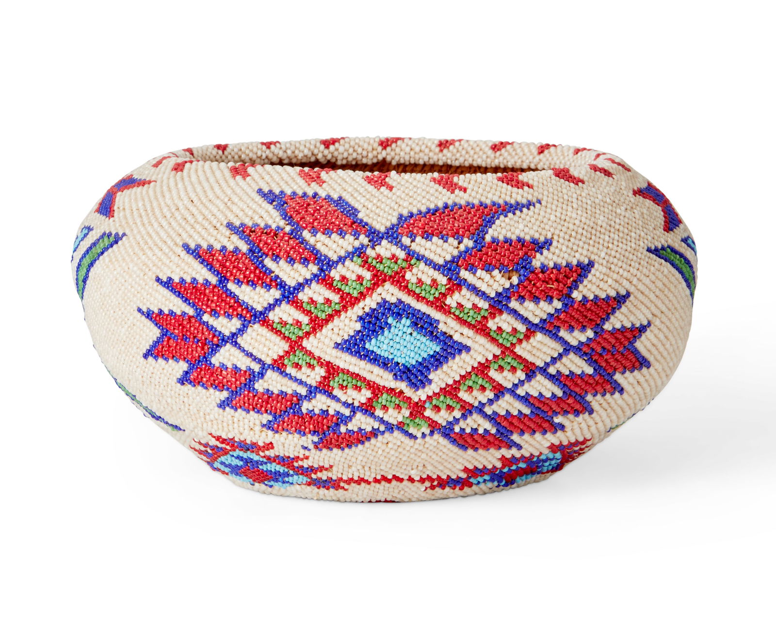 A polychrome Paiute beaded basket (1 of 3)