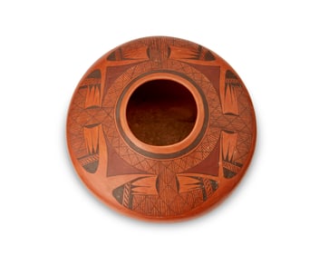 Priscilla Namingha Nampeyo (1924-2008, Hopi-Tewa), A redware polychrome seed pot, mid/late 20th