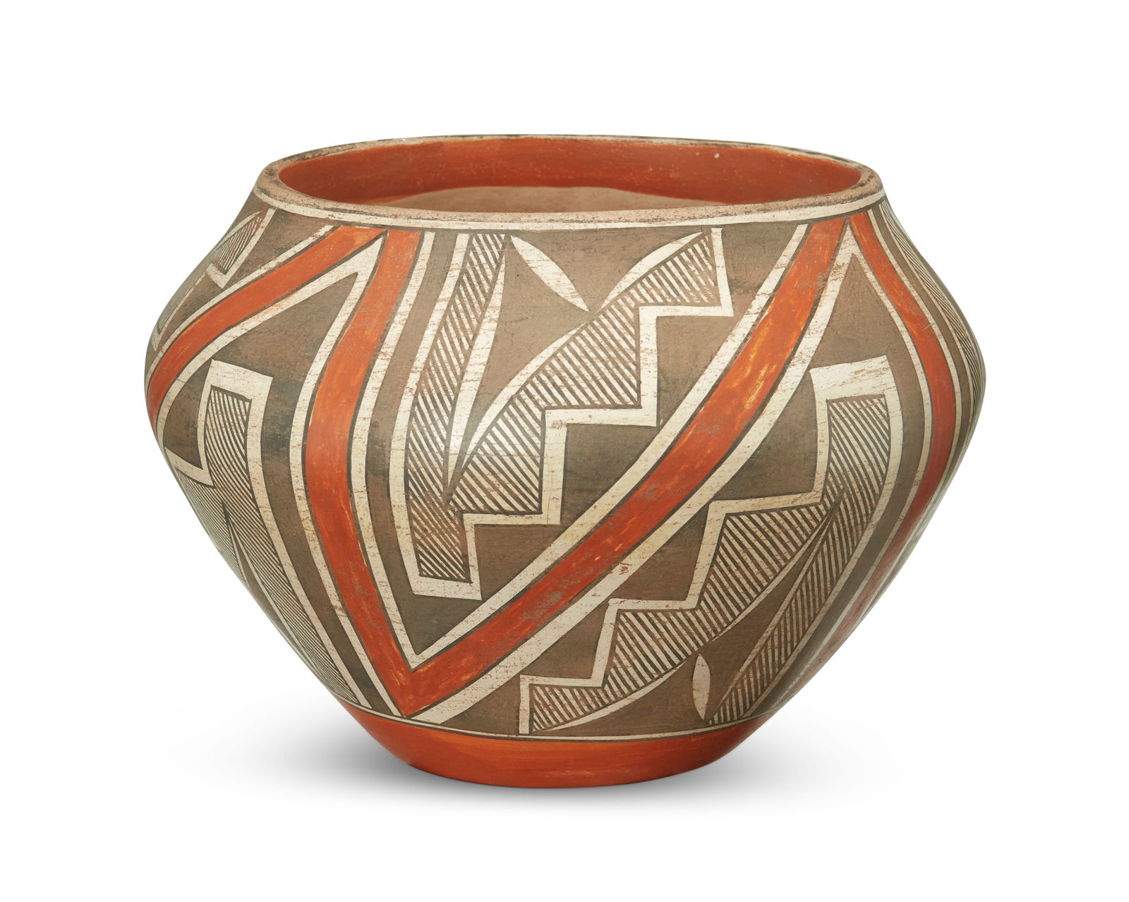An Acoma Pueblo polychrome pottery olla (1 of 4)