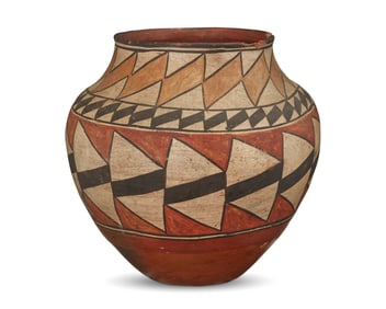 A Zia Pueblo polychrome pottery olla