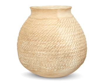 Marie Zieu Chino (1907-1982, Acoma Pueblo), A corrugated pottery jar, mid-20th century