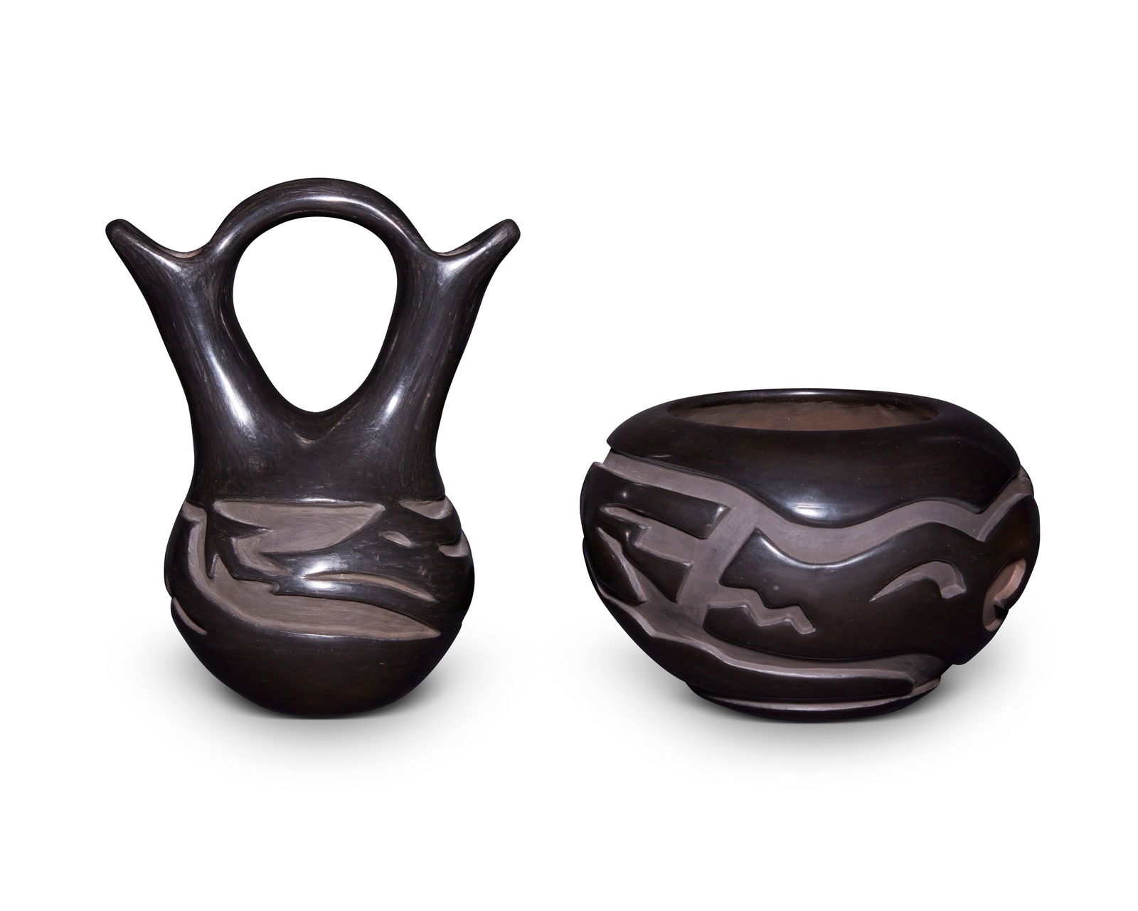 Two Santa Clara Pueblo blackware pottery vessels (1 of 4)