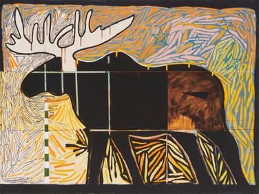 Walter Wojtyla (1933-2014), "Moose," 1990, Acrylic on foamcore, 30" H x 40" W