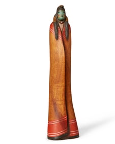 Jonathan Day (b. 20th century, Hopi-Tewa), A carved cottonwood blue corn maiden katsina doll, late