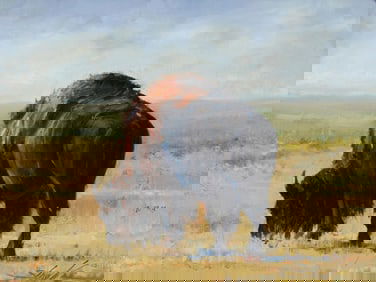 21st Century American School, "Big Shaggy," 2016, Oil on canvas laid to panel, 9" H x 12" W