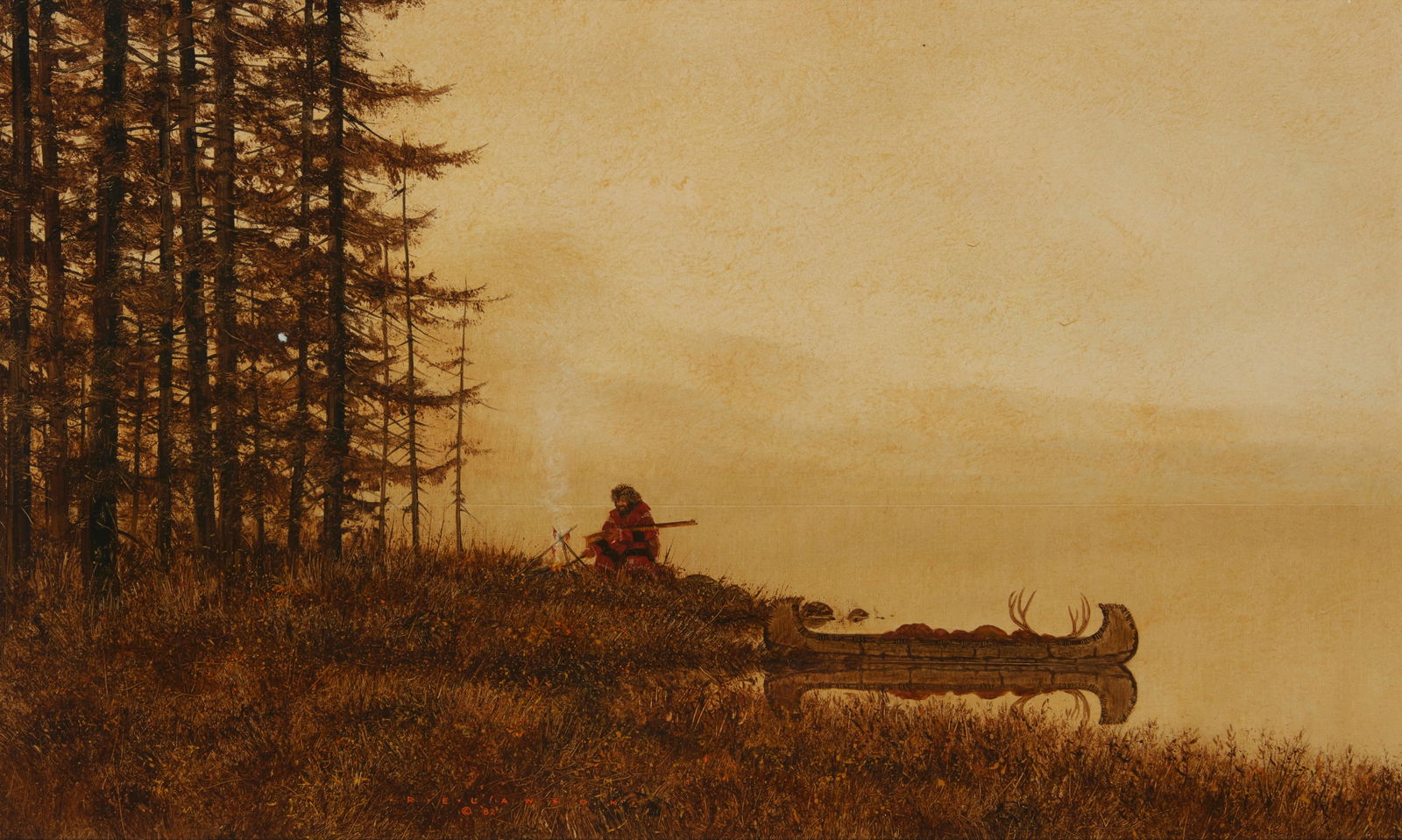 Ronald E. Lawson (b. 1939), Trapper, 1982, Oil on panel, 11" H x 18" W (1 of 5)