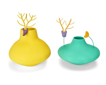 Thomas Fontaine (b. 20th century), Two stag head jars, 1986/1987