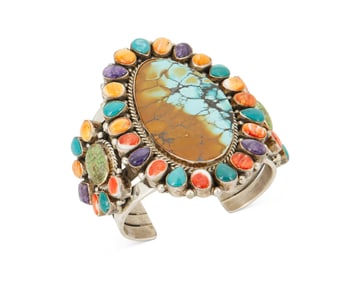 A Lee Bennett Navajo set multistone cuff bracelet