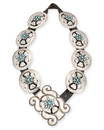 A Frank Patania sterling silver and turquoise concho belt