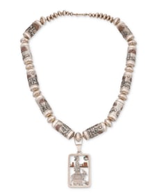 A Clarence Lee sterling silver story teller necklace