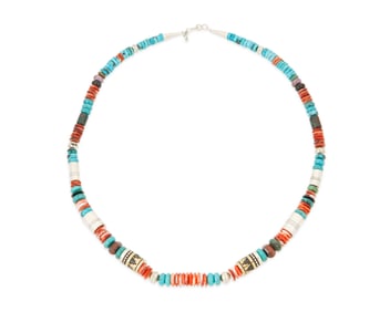 A T. Singer Navajo mixed stone necklace