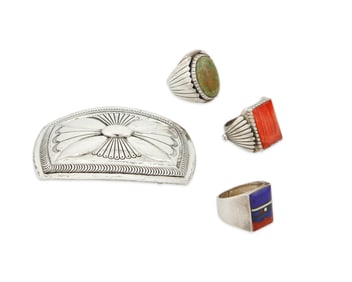 A group of Southwest silver jewelry