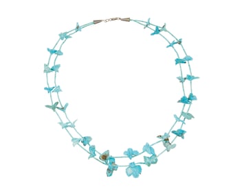 A Zuni Pueblo turquoise fetish necklace