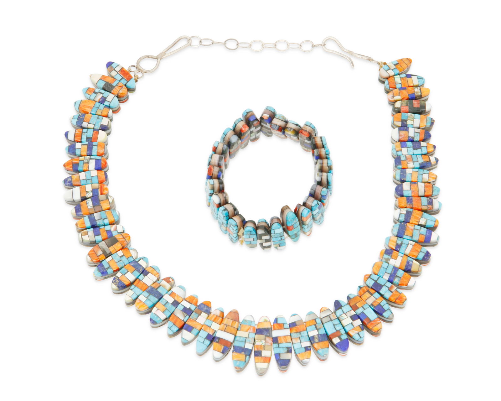 A set of Southwest mixed stone inlay jewelry (1 of 3)