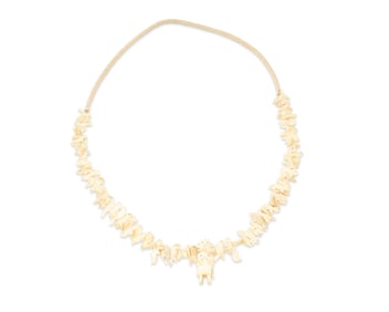 A Zuni Pueblo carved bone fetish necklace