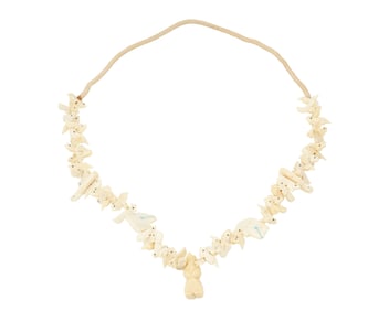 A Zuni Pueblo carved bone fetish necklace