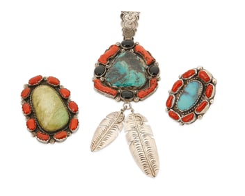 A group of Southwest jewelry