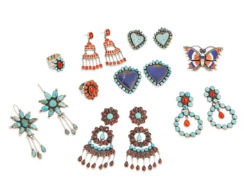 A group of Federico Jimenez stone set jewelry