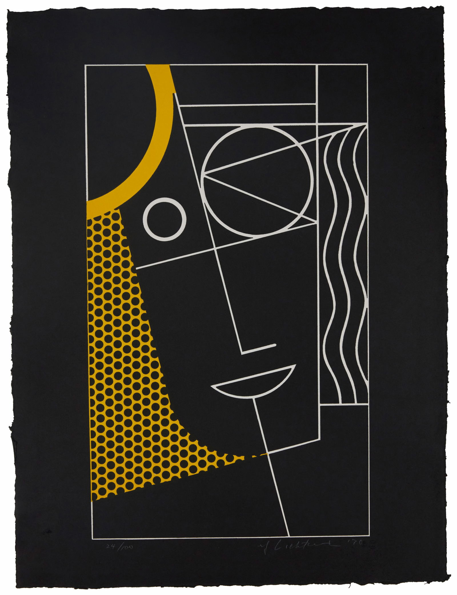 Roy Lichtenstein (1923-1997), "Modern Head #2" from the "Modern Head" series, 1970, Lithograph and: Roy Lichtenstein(1923-1997)"Modern Head #2" from the "Modern Head" series, 1970Lithograph and linecut in colors with embossing on handmade Waterleaf paperEdition: 24/100 (there wer