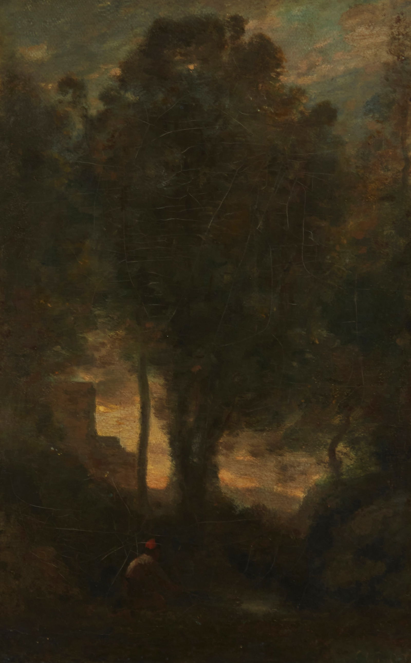 Follower of Jean-Baptiste-Camille Corot (1796-1875), Barbizon Landscape, Oil on canvas laid to (1 of 5)