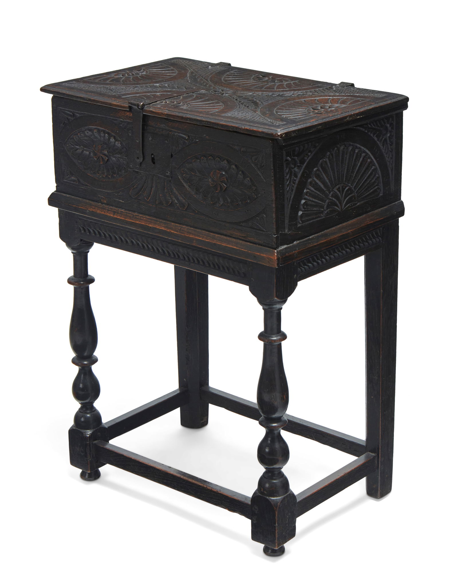 An English carved oak bible box (1 of 10)