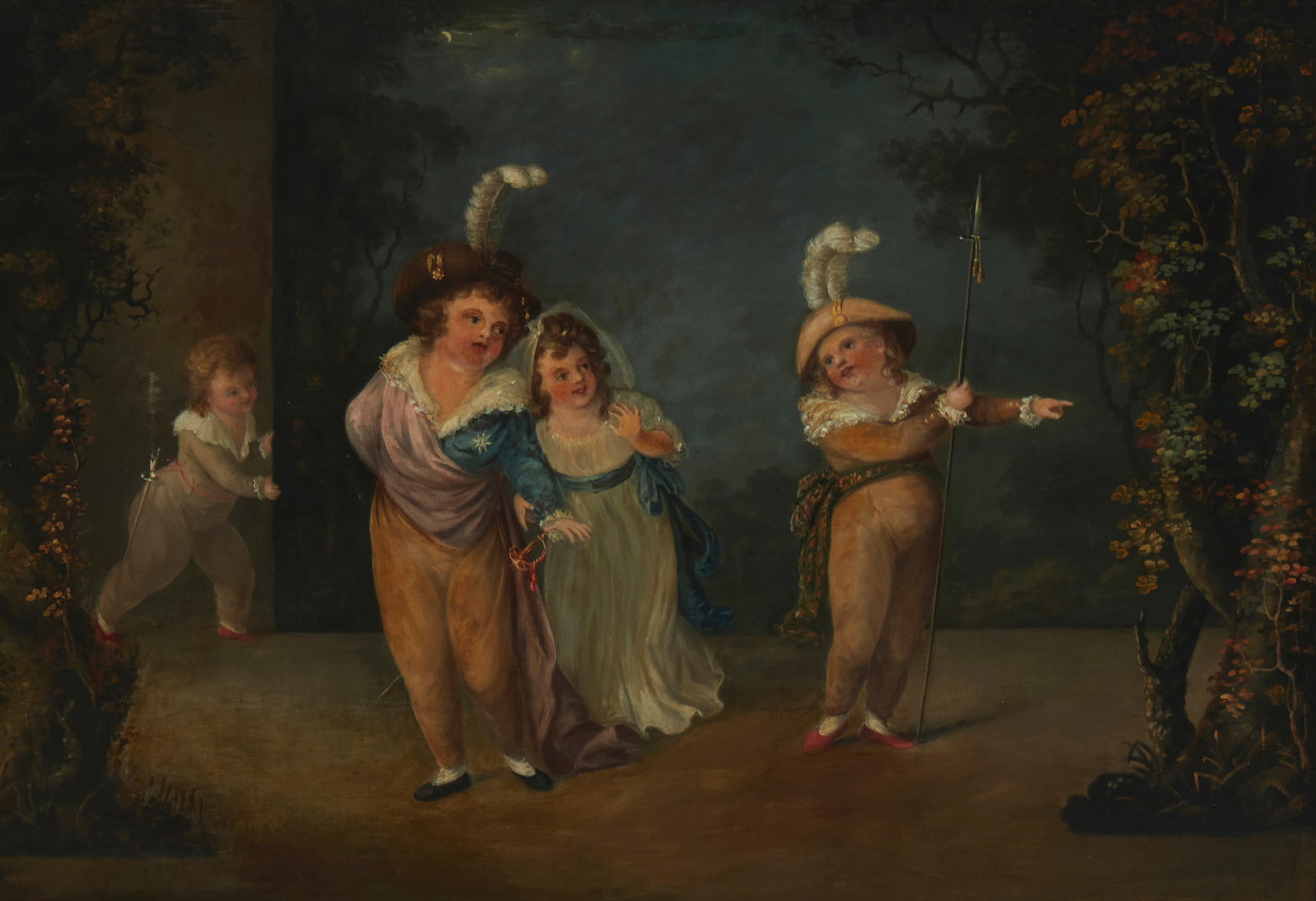 Henry Singleton (1766-1839), "The Children of George III," Oil on canvas laid to waxed canvas, 32" H: Henry Singleton(1766-1839)"The Children of George III"Oil on canvas laid to waxed canvasUnsigned; with the artist's name and titled on the frame plaque32" H x 46" W