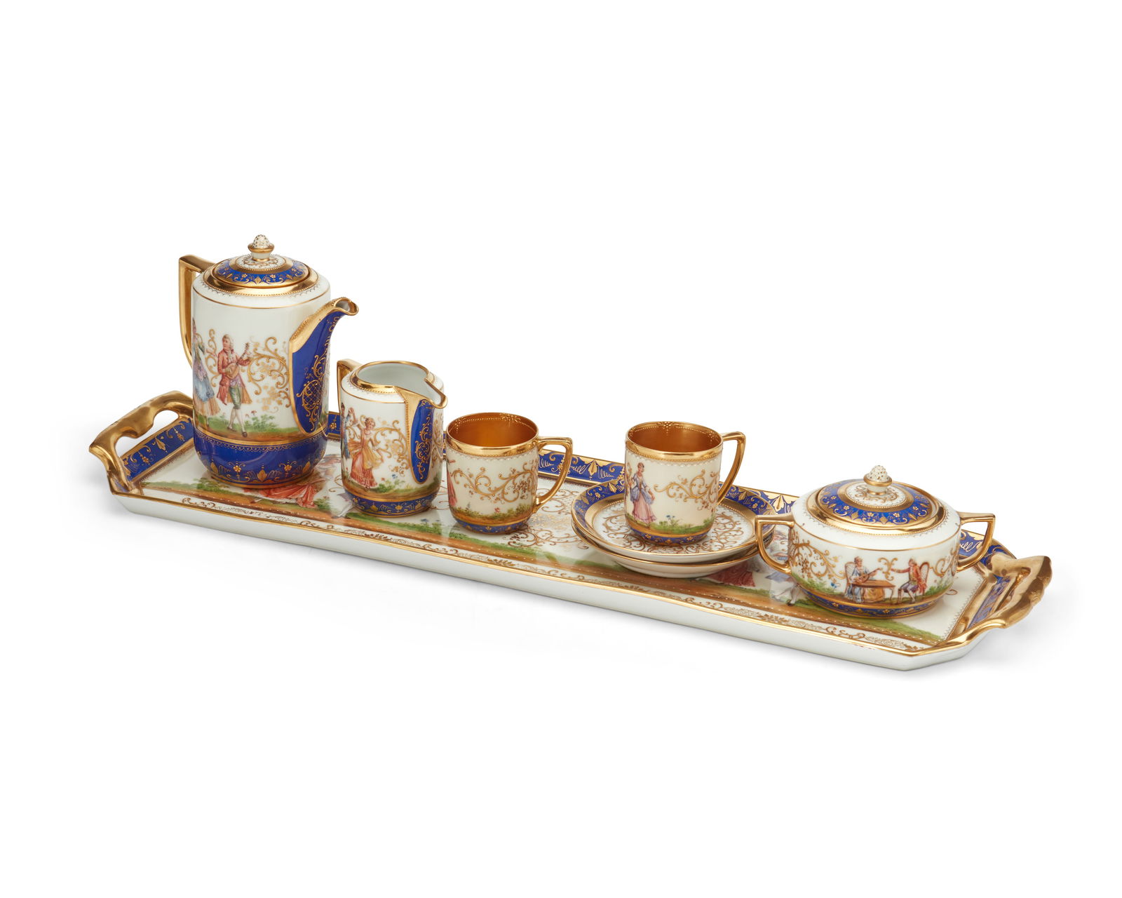 A Dresden porcelain cabaret set (1 of 8)
