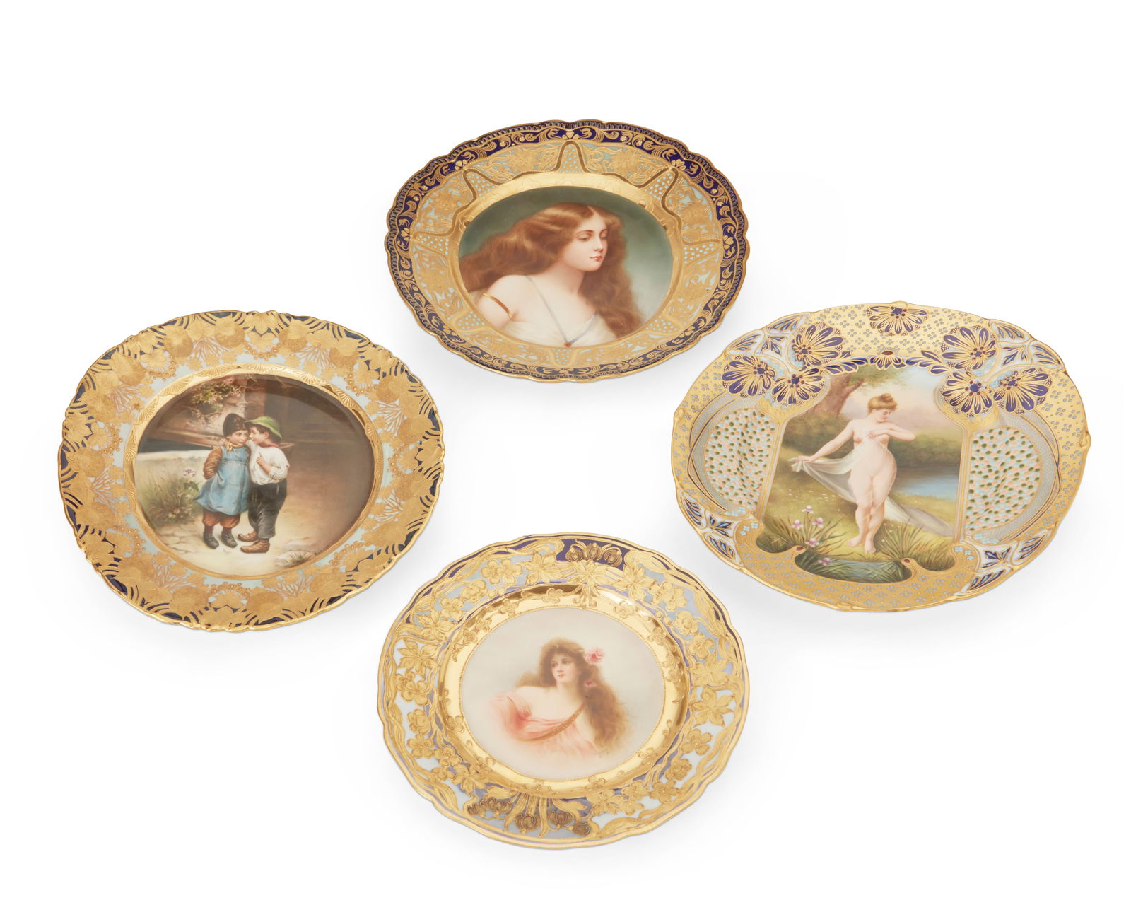 Four Vienna-style porcelain cabinet plates (1 of 3)