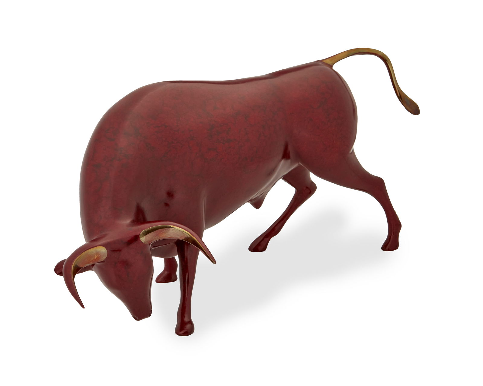 Loet Vanderveen (1921-2015), "Toro": Loet Vanderveen(1921-2015)"Toro"Patinated and polished bronzeEdition: 234/750Incised signature and number to underside: Loet ©With marbled red patina8.875" H x 20.5" W x 9&qu