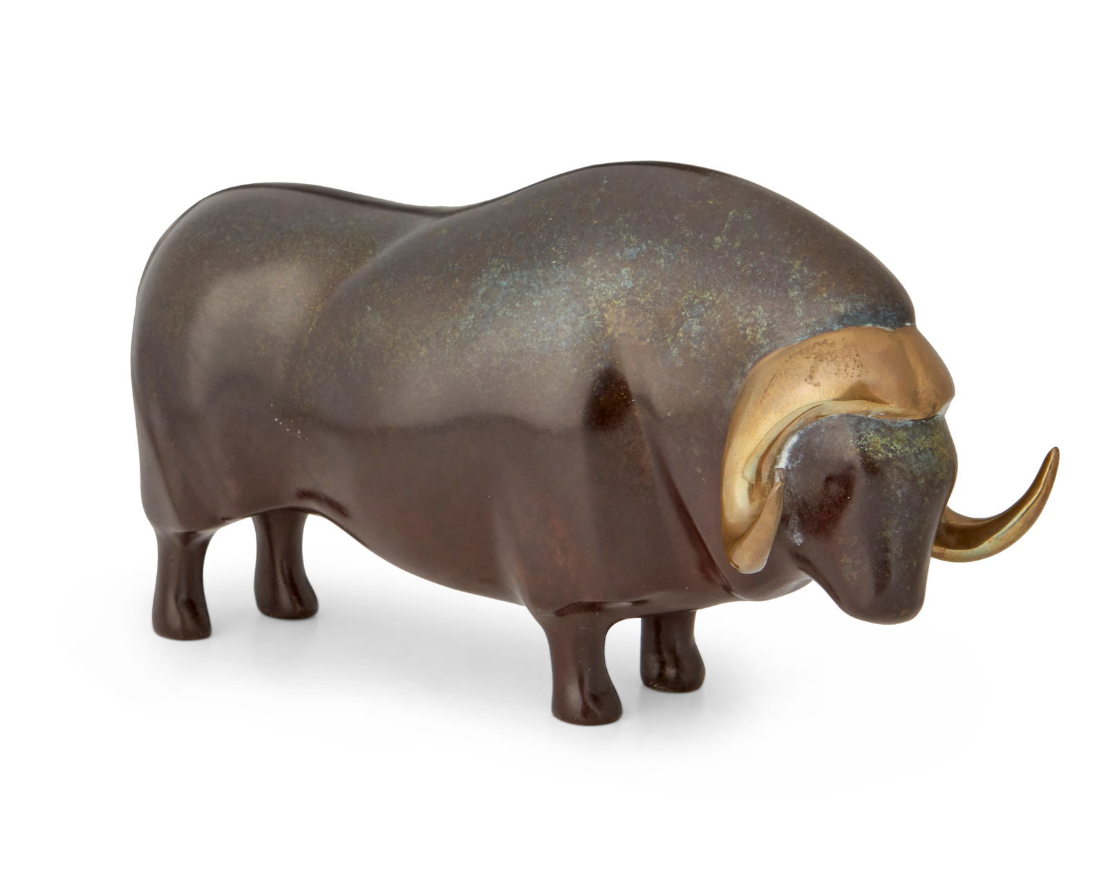 Loet Vanderveen (1921-2015), "Musk Ox": Loet Vanderveen(1921-2015)"Musk Ox"Patinated and polished bronzeEdition: 18/750Incised signature and number to underside: Loet ©5.25" H x 9.375" W x 3.75" D