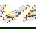 A pair of Louis XV-style armchairs