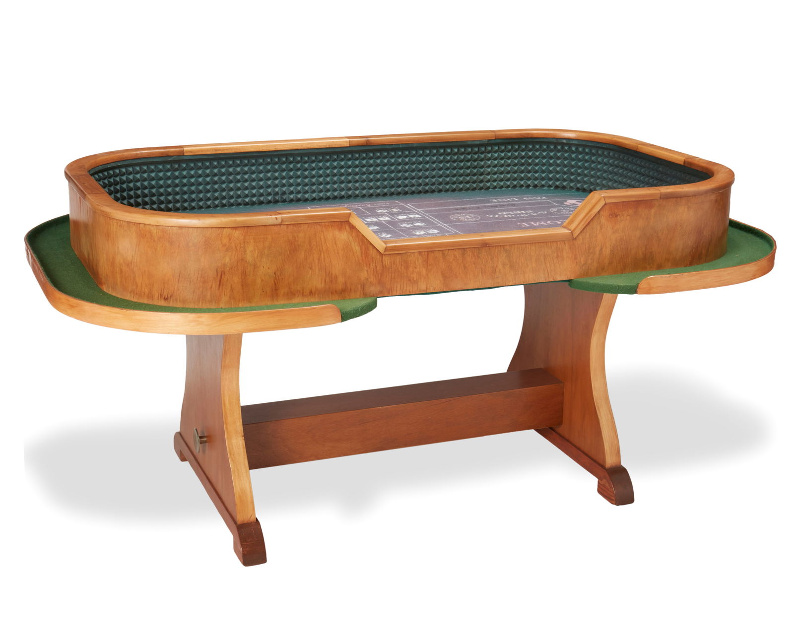 An oak wood and felt craps table (1 of 6)