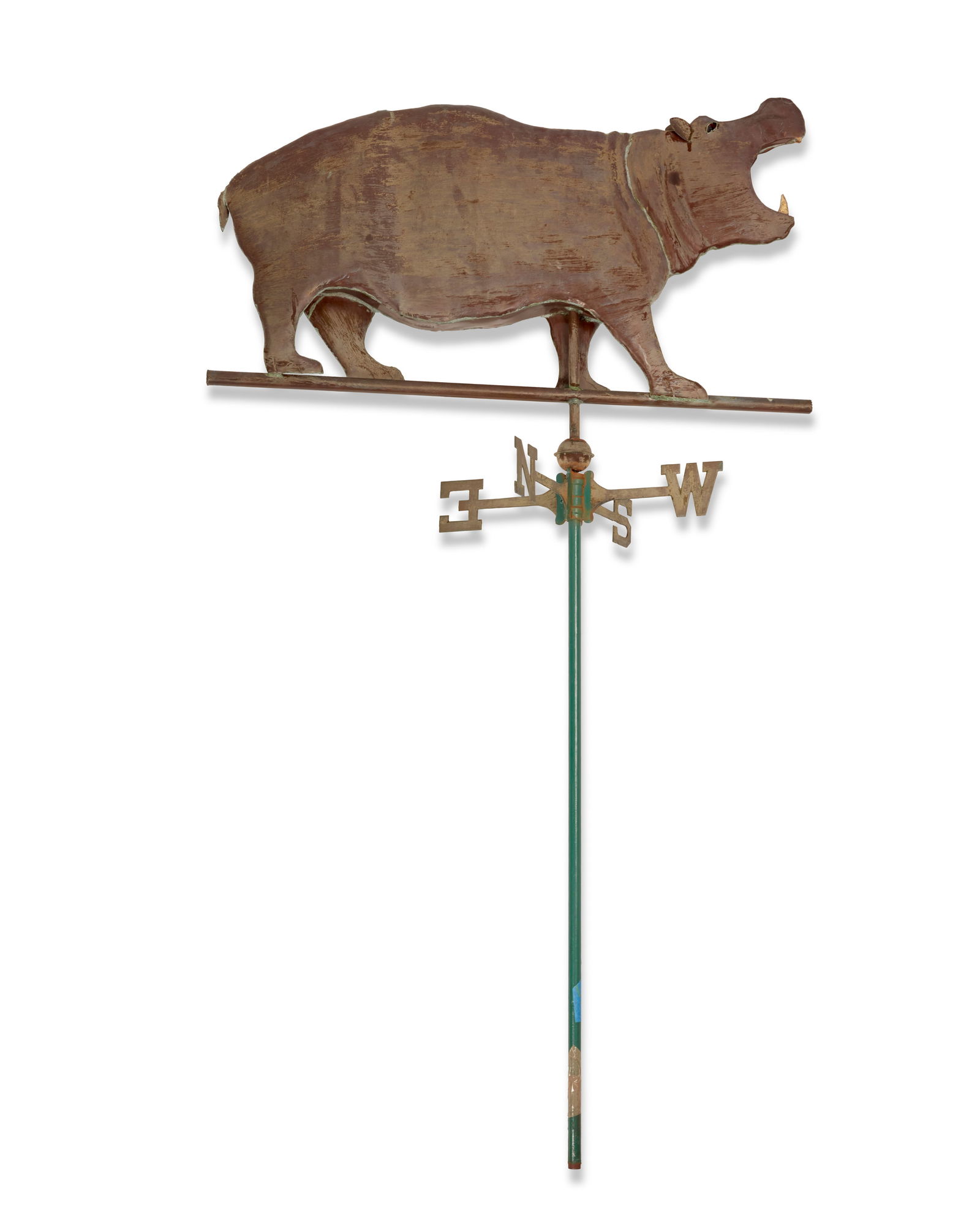 An American copper hippopotamus weathervane (1 of 2)