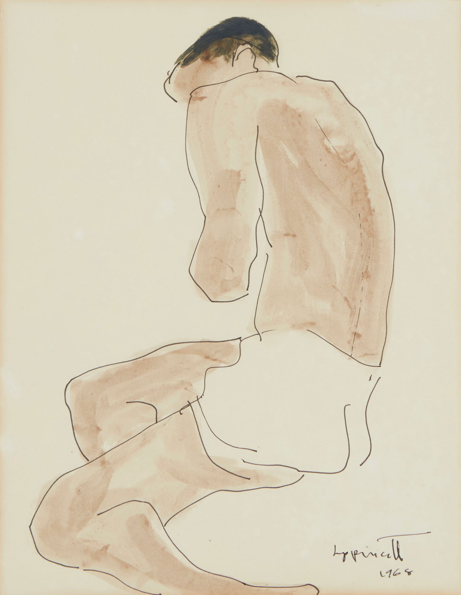 Janet Lippincott (1918-2007), Seated male figure, 1968, (1 of 5)