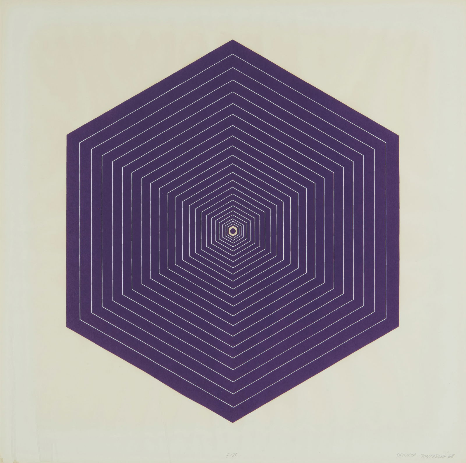 Tony DeLap (1927-2019), "Dekolta E-35," 1968: Tony DeLap(1927-2019)"Dekolta E-35," 1968Lithograph in colors on paperFrom the edition of 35Signed, titled, dated, and numbered in pencil in the lower margin: Tony DelapImage: 18.75" H